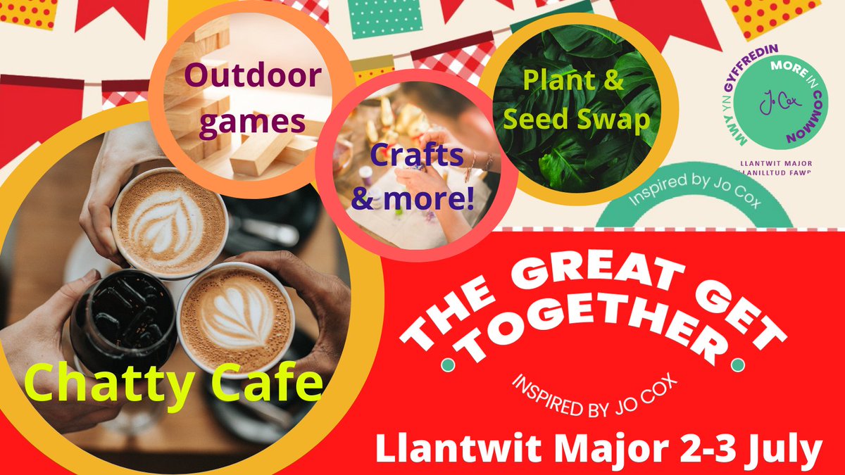 moreincommonll1's tweet photo. ๐ฅณCelebrate community in the Vale at #GreatGetTogether (Llantwit Major, Sat 2 July 10:30 - 12:30 at CF61)๐ฅณFancy dress welcome! ๐ดโโ ๏ธ๐ปโ๏ธ Join our Vale #GreatWalkTogether as part of #RefugeeWeek (Sun 3 July, 3pm) ๐ซถ๐ด๓ ง๓ ข๓ ท๓ ฌ๓ ณ๓ ฟ https://t.co/sNgbfl6ArY https://t.co/1qzz10rKYJ