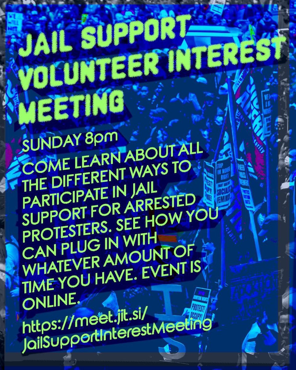 atlactn_support's tweet photo. Tonight at 8pm! If you’re interested in  helping out with jail support but can’t make tonight’s meeting, DM us. https://t.co/MBWbFHMwhp