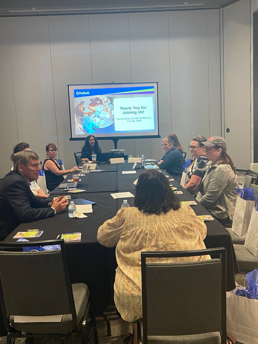 The #FutureReadyLibs Summit with @shannonmmiller and @brittenfollett started  #ISTELive 22 with a workshop. Then we had an engaging focus group around #FollettDestiny and #FollettTitlewave! Let's continue the conversation at booth 3124! 

#TLChat #ISTELib #EdTech @ISTEConnects