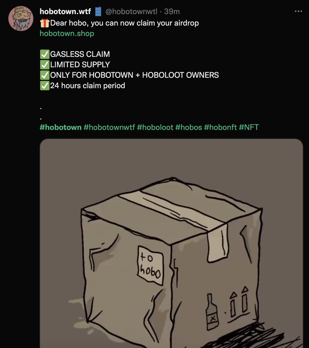 TOP_HAT_838's tweet photo. DO NOT INTERACT WITH THIS...IT IS NOT FROM @hobotownwtf
YOU WILL BE ROBBED IF YOU CONNECT WALLET
@mutanthobos @michaelbang_com @hobotownwtf
#MUBU #hobotownwtf #hobotown #mutanthobos
@hydraze https://t.co/H1jVkdy6O4