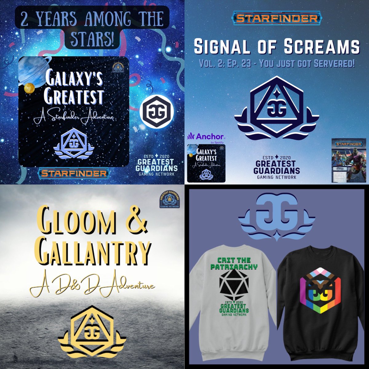 Happy 2-Year #Anniversary of <a href="/GalaxyGreatest/">Galaxy’s Greatest</a> and of the #Greatest #Guardians #Gaming #Network!

We have a thread of exciting announcements related to this #celebration.

#starfinder #sfrpg #pathfinder #pf2e #dungeonsanddragons #dnd #tabletop #gaming #ttrpg #fantasy #adventure
