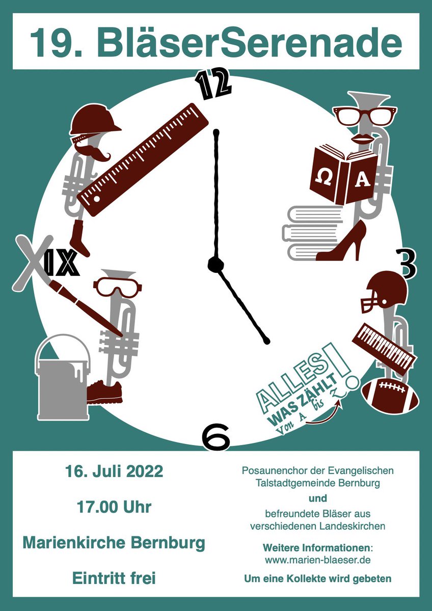 Am 16. Juli 2022 findet um 17:00 Uhr unsere Bläserserenade an der Marienkirche in Bernburg statt.

Informationen unter: marien-blaeser.de