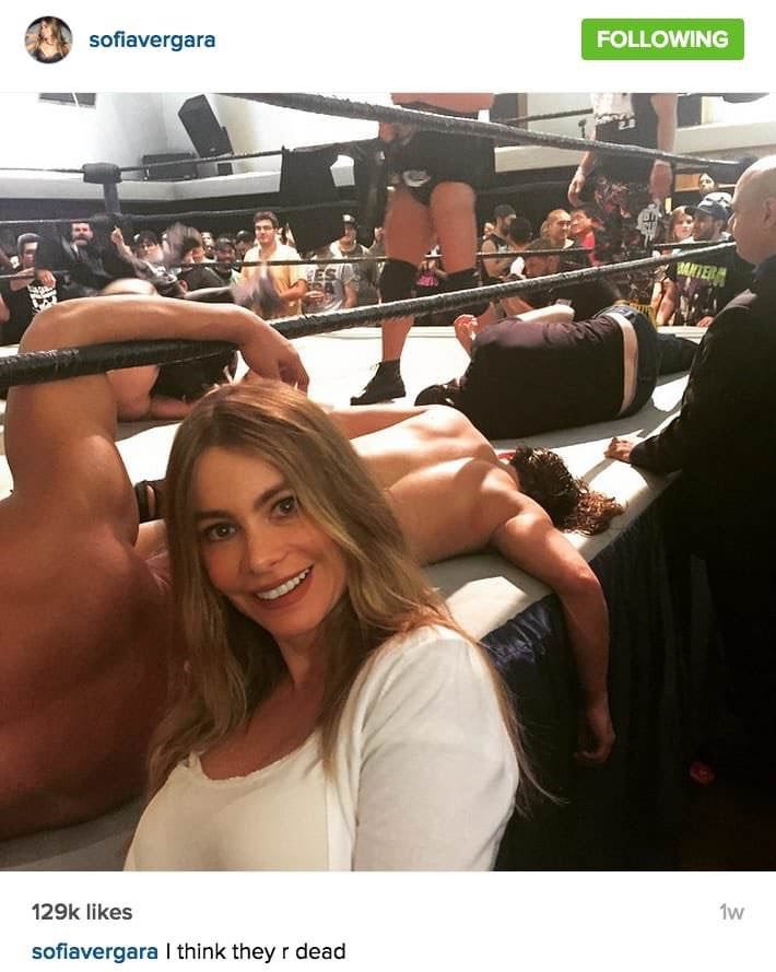 ryansatin's tweet photo. 7 year anniversary of Sophia Vergara at a PWG show. These photos always make me laugh 😂 https://t.co/DE6wyDcNdc