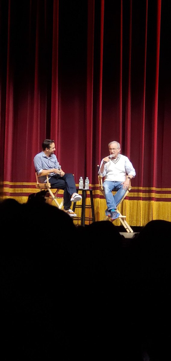 Awesome to see @Lin_Manuel with the legend Steven Spielberg at the  @UnitedPalaceNYC  🎥 🍿🔥 #MoviesAtUnitedPalace