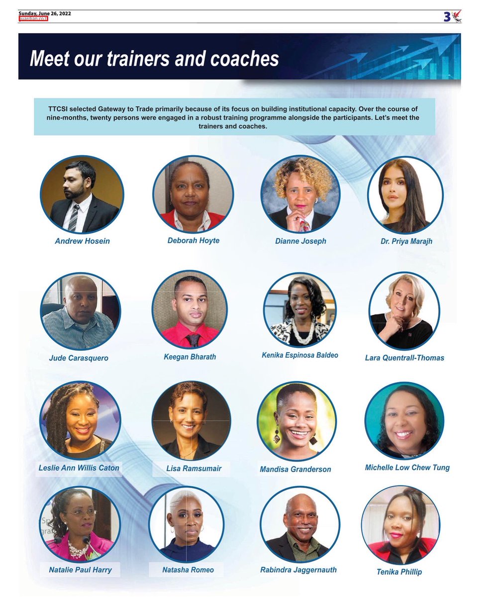 TTCSIORG's tweet photo. @ttcsiorg is pleased to share the #june2022 issue of Eye on Services. In this month’s edition we highlight the 22 firms currently enrolled in Phase III of the Gateway to Trade Programme. #ttcsi #gatewaytotrade #eyeonservices #phase3 #trinidadandtobago #services #exportofservices https://t.co/Ac3nb3wd93