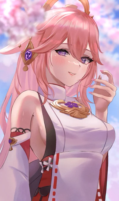 童よ、妾に何かようか?😏
八重神子お誕生日おめでとう!!!

#原神 
#八重神子 
#八重神子生誕祭2022 