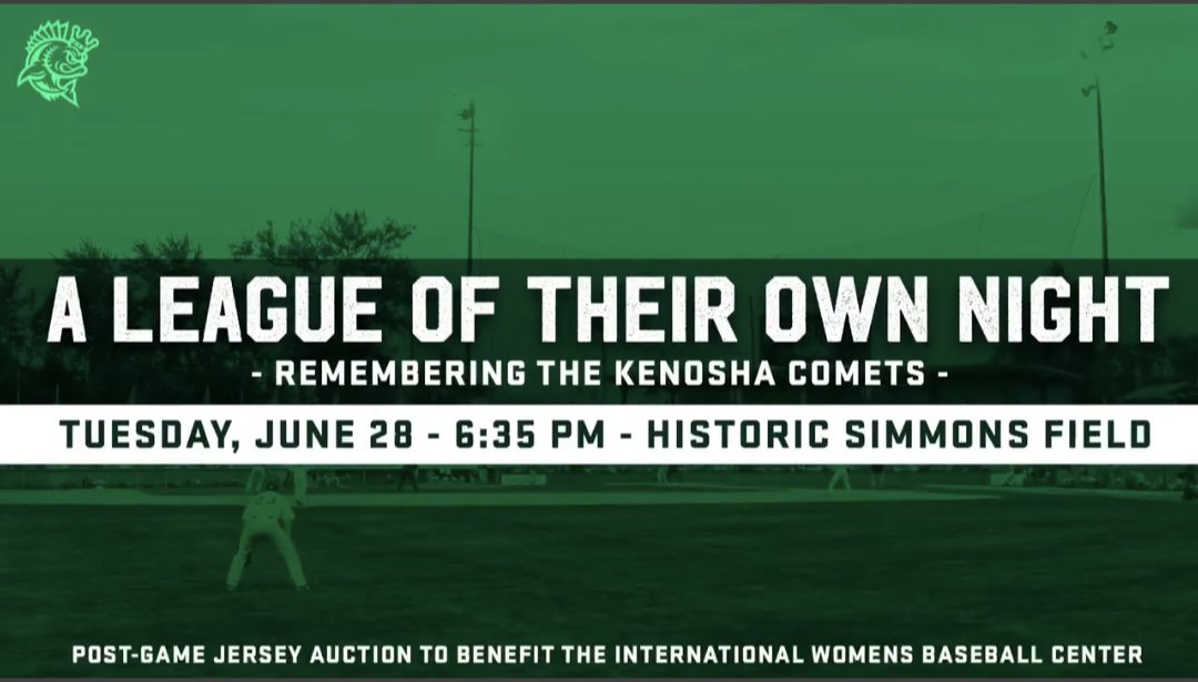 IWBC4Me's tweet photo. This week, check out the @KenoshaKingfish celebration of A League of Their Own and their hometown heroes, the Kenosha Comets! Details at https://t.co/v0UqUTWqE6 #KenoshaComets #KenoshaKingfish #SimmonsField #ALeagueofTheirOwn https://t.co/onErt7EUKw