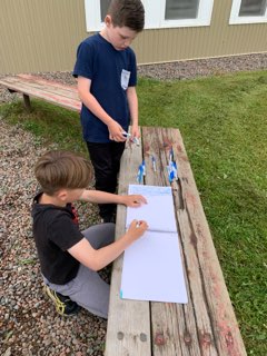 CobequidC's tweet photo. A great literacy lesson outside. A fun way to honor National Indigenous Peoples Day. Great job Mrs. Murphy! @CcrceL @CCRCE_NS @melomgoogoo https://t.co/vtRn6wuXPN
