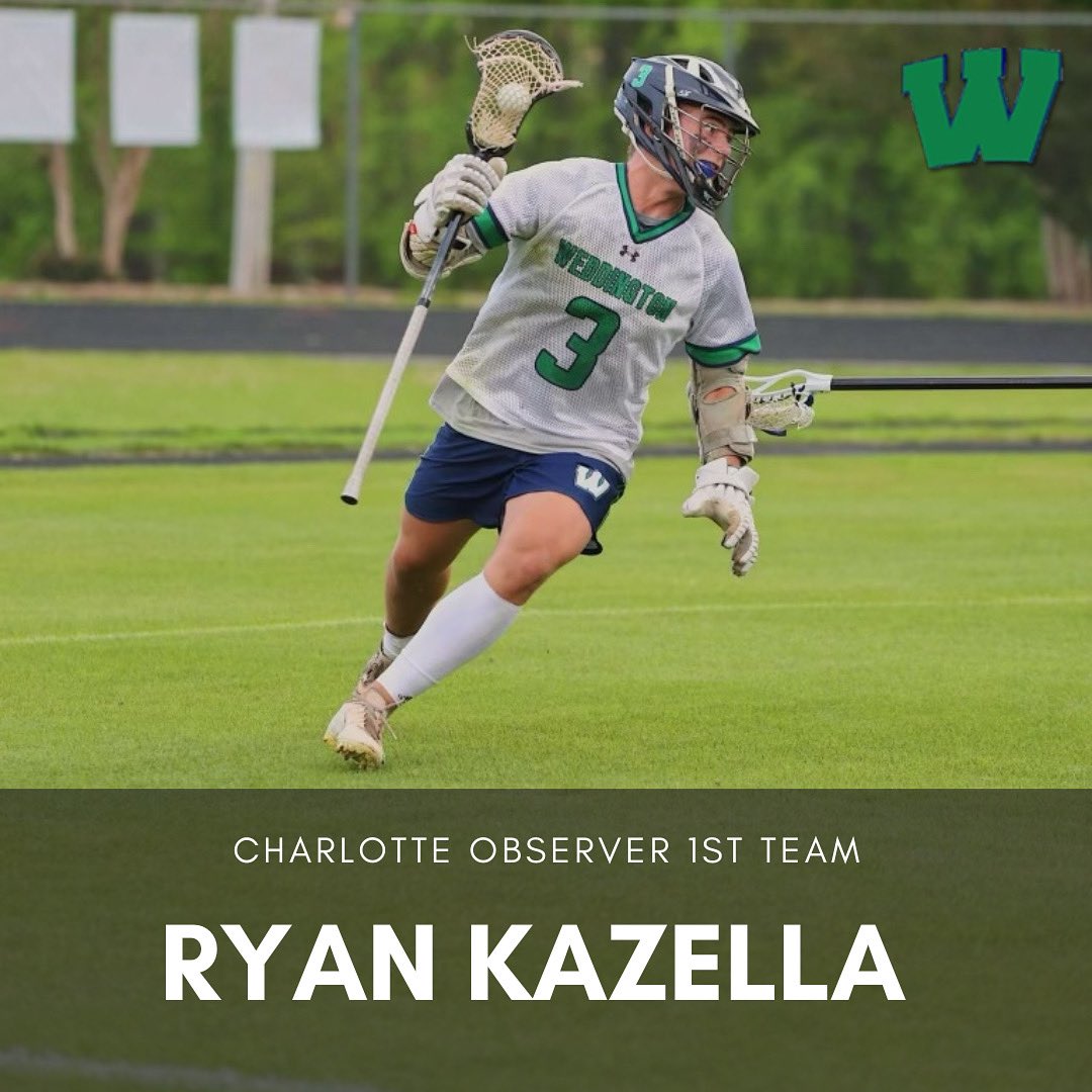 Weddington HS Lacrosse (@whsmenslacrosse) on Twitter photo Congrats to <a href="/KazellaRyan/">Ryan Kazella</a> on continuing to make his mark in the Charlotte lacrosse community. We love that Kazella ended up with us and cherish the 4 years that we had with him. We can’t wait to watch him at York next year! Congrats to <a href="/KazellaRyan/">Ryan Kazella</a> on continuing to make his mark in the Charlotte lacrosse community. We love that Kazella ended up with us and cherish the 4 years that we had with him. We can’t wait to watch him at York next year!