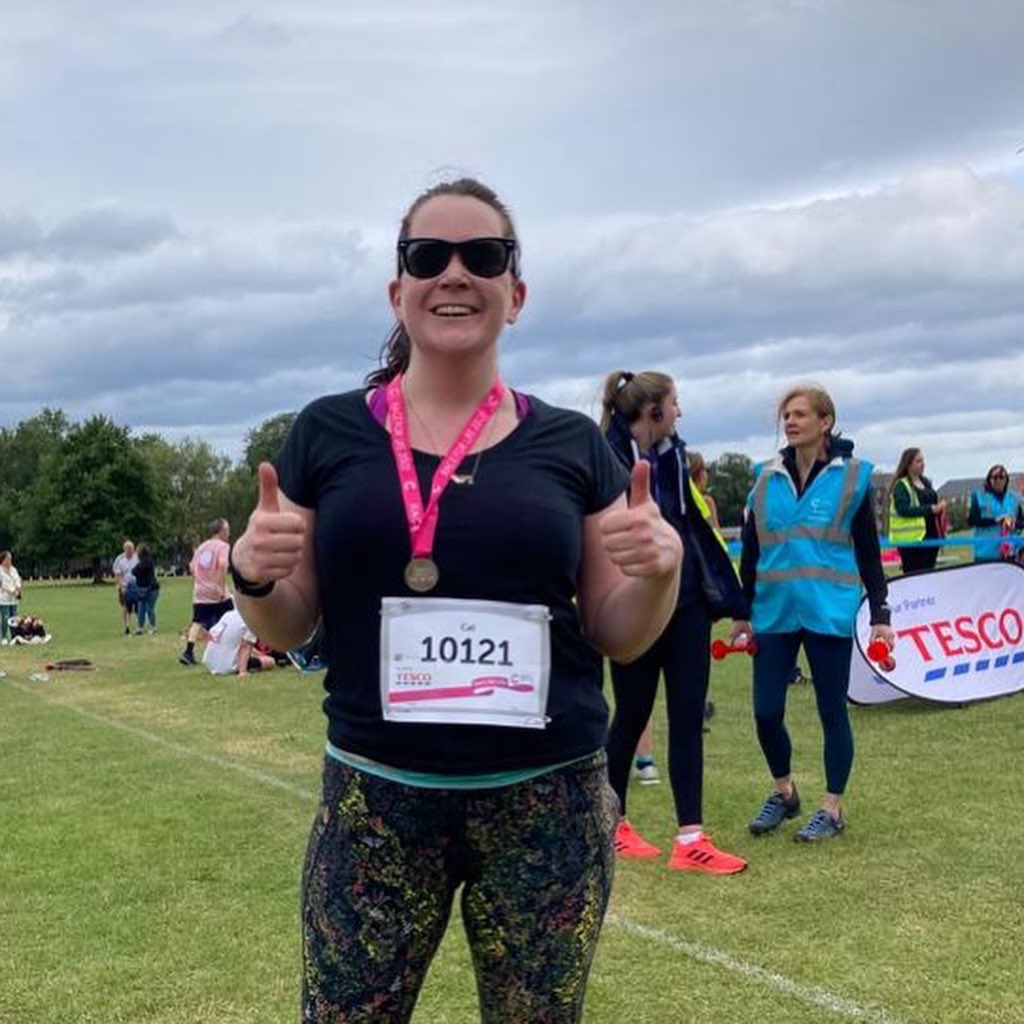 birt_cat's tweet photo. I did it! #RaceforLife 10k. Despite the long up hill drags I made it in 1:12hrs and @AudreyBirt and Andy were there cheering me on at the end! Thanks for all your support, and if you’d like to donate to this amazing cause you can here https://t.co/r5IcJsR1Ou @CR_UK https://t.co/R45AqOIOJ7