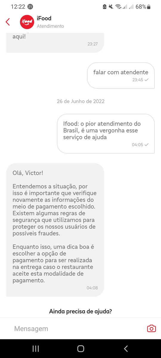 victorsotto__'s tweet photo. @rebecazuquii @iFood Não dá, pior atendimento é o deles, horrível, não ligam pro cliente https://t.co/ygTwCnItdd