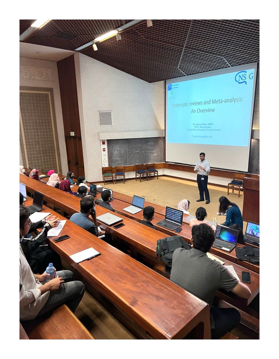 sand_aku's tweet photo. Another great session by Dr Hamza Bajwa marked the end of the basic research course. Dr. Hamza thoroughly explained the basics of systematic review and meta analysis, which was followed by an insightful discussion and question-answer session. https://t.co/JMiDAHU4Un