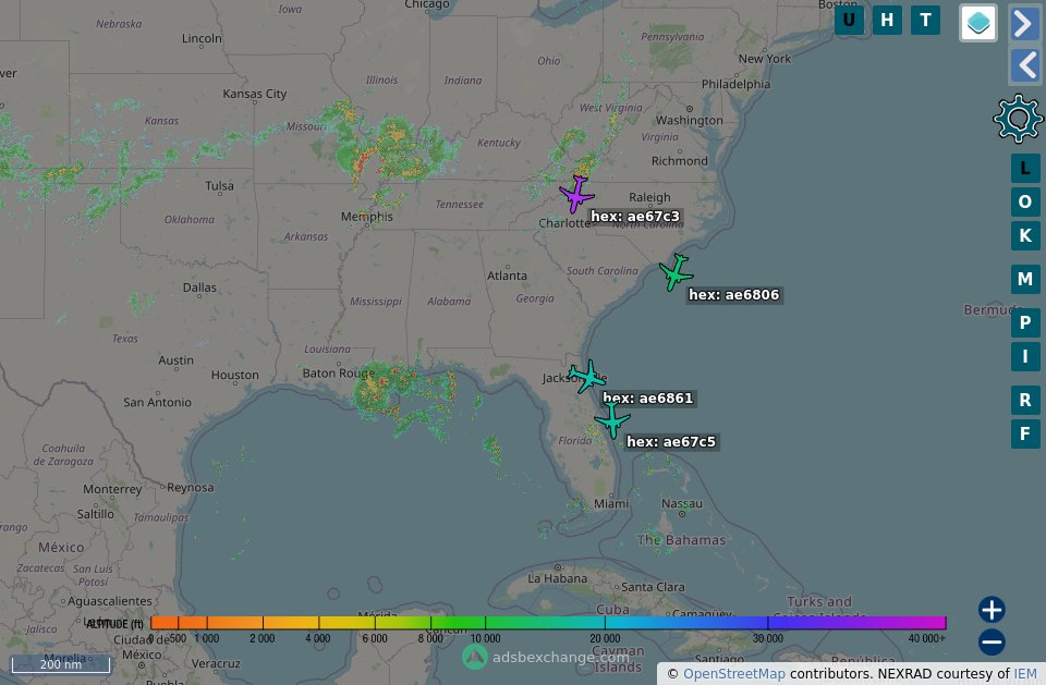 TheIntelFrog's tweet photo. 4 P-8A Poseidons active at 1525z.  Three look to be working with CVN77's COMPTUEX. 
#AE67C3
#AE6806
#AE6861
#AE67C5 https://t.co/rmSCLug39E