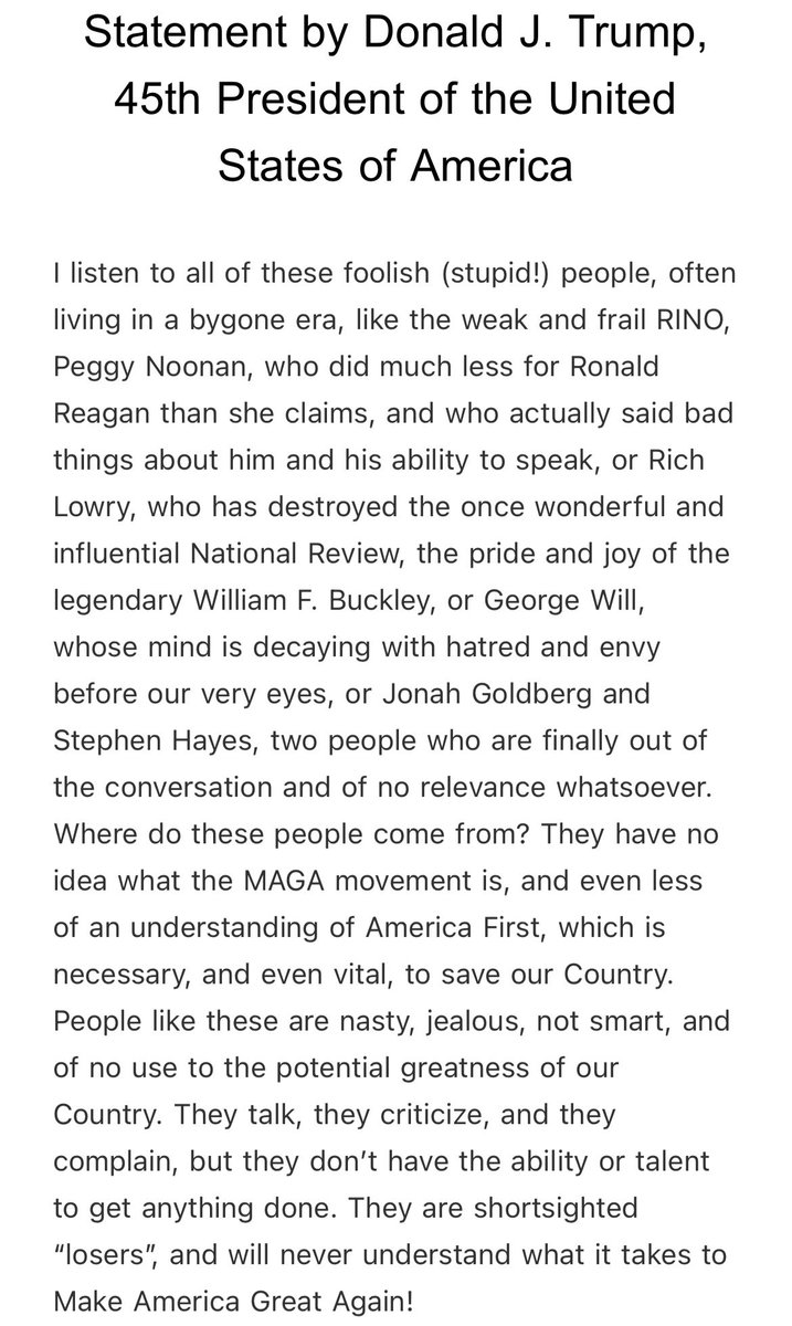 RSBNetwork's tweet image. Statement by Donald J. Trump, 45th President of the United States of America