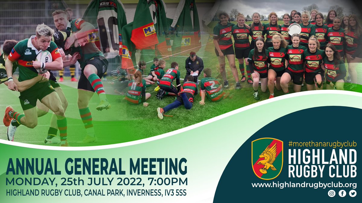NOTICE OF AGM 2022
Please click on the link for more details.

highlandrugbyclub.org/news/notice--a…