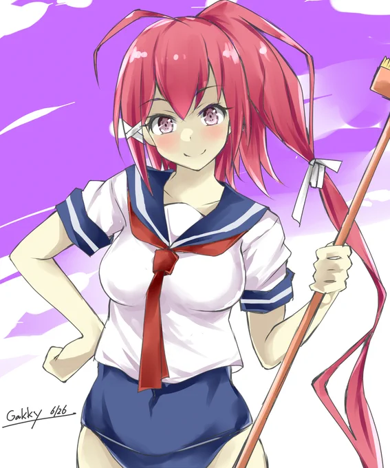 #艦これ版真剣お絵描き60分一本勝負_20220626
#艦これ版深夜の真剣お絵描き60分一本勝負
ホラ、さっさと掃除終わらせるわよ! 
