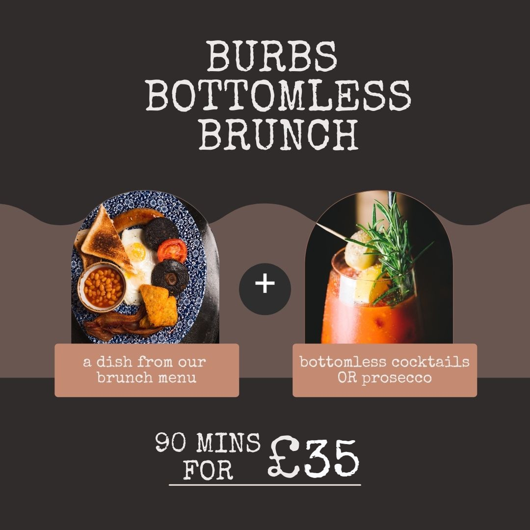 𝗛𝗘𝗬 𝗕𝗨𝗥𝗕𝗦 𝗙𝗔𝗠 are you looking for some mid-morning grub? You know we put on a cracking bottomless brunch right? So if you ain't booked in yet let's get you sorted here: bit.ly/BookTheBurbs
