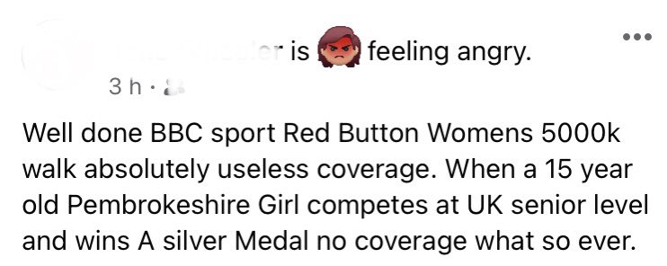 KelGr1ff's tweet photo. Absolutely agree with this. We mainly watched Heptathletes chatting with their coaches. They could of cut to the track in that time. Disappointing 😞 @BBCSport @BritAthletics #MullerUKChamps https://t.co/rGcVcPiImM