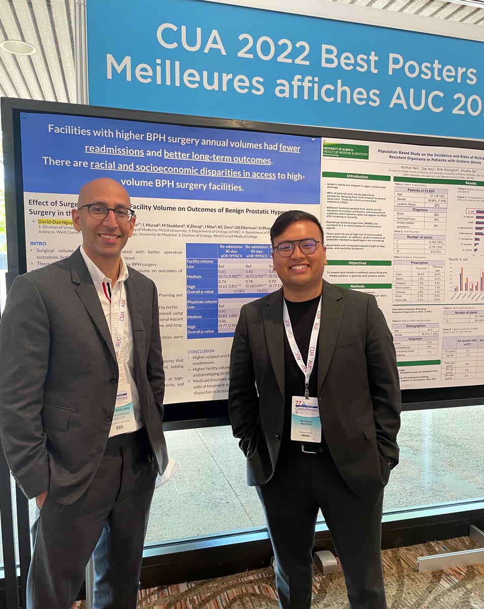 Lots happened since #CUA19. But grateful for @NaeemBhojani7’s unwavering mentorship since day one.

Fortunate that project with additional mentors @ChughtaiMD @DrDeanElterman @Dr_KevinZorn received best poster. #CUA22