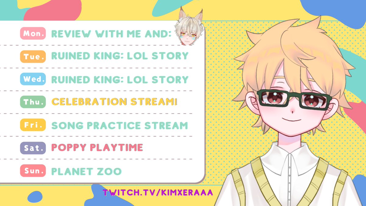 yves__vt's tweet photo. I'll be playing games I've been eyeing for a while now, please look forward to them! ALSO, celebration stream for hitting Twitch affiliate! 💛

🍋 General: #Kimxeraa 
🍋 Live: #KimLive
🍋 Art: #XeraaArt
🍋 Community: #Lemonyo (thank you seiy for the idea)

https://t.co/nDO8DTluSQ https://t.co/KubM6JfD55