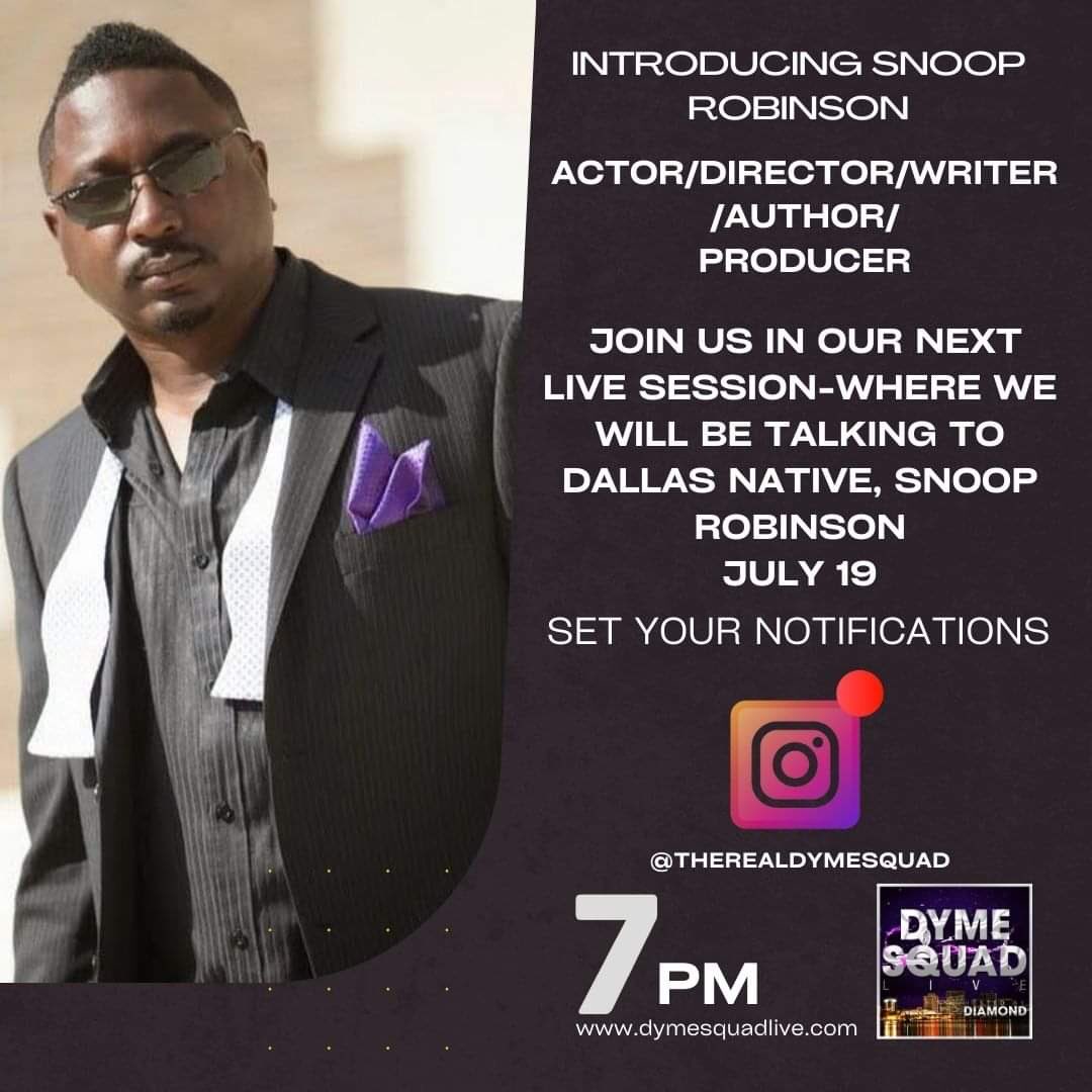 dymesquadmedia's tweet photo. Director @snooperstar Snoop Robinson will be featured here on Dyme Squad Live July 19th at 7pm est. Follow us and set your notifications so you don’t miss a show.
Want to be featured visit us at https://t.co/5tRZsJHfo9 
#directors #dymesquadlive #interviews #live #liveinterview https://t.co/pZUOl4GnGH
