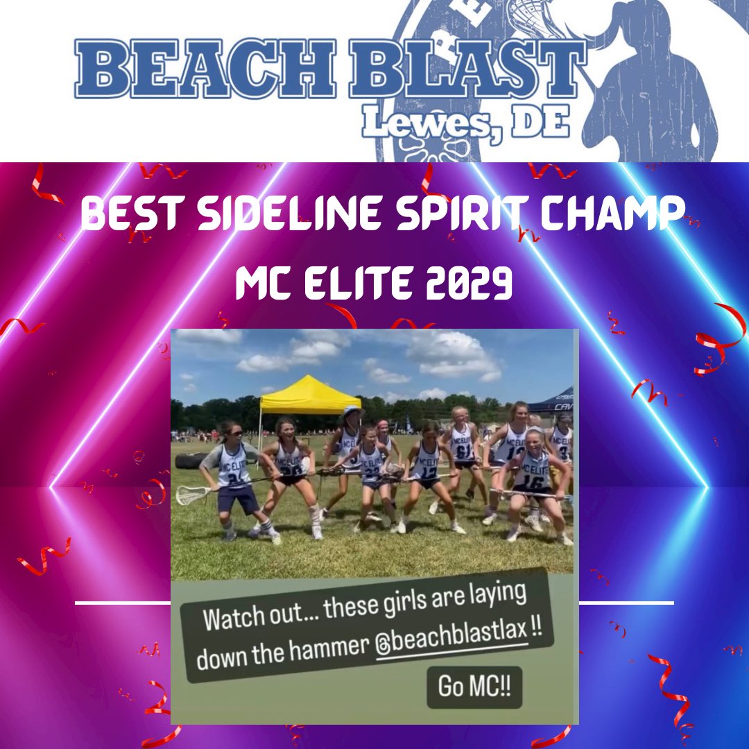 beachblastlaxDE's tweet photo. So fun!  Some great team sideline spirit at Beach Blast 🏖💥🥍. Hard to pick a winner BUT … this creative line dance took the hard wear 🏅 

Congrats MC Elite 2029 https://t.co/IvgD0ciiZI