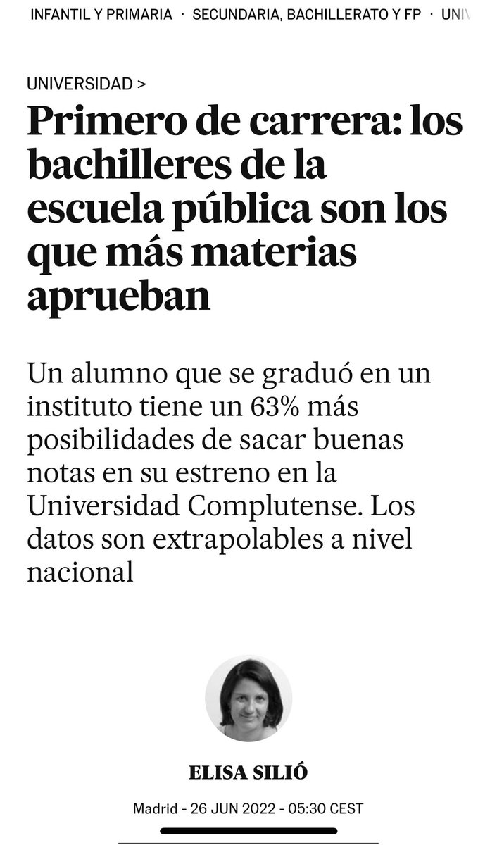 “Puede que en la privada inflen las notas para que los alumnos entren en determinadas carreras”.