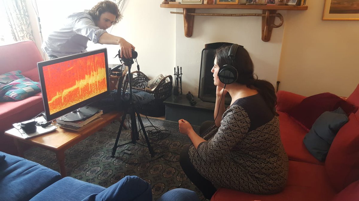 Yesterday I got to try speaking Curlew! <a href="/pcowdrey/">Peter Cowdrey</a>'s <a href="/BirdsongPlanet/">PlanetBirdsong</a> came to the village with Birdsong Studio - bird song slowed down to be learned by humans, recorded, and sped up again. So much fun! I think you can guess which is which ;)

soundcloud.com/roamingfeet/pl…