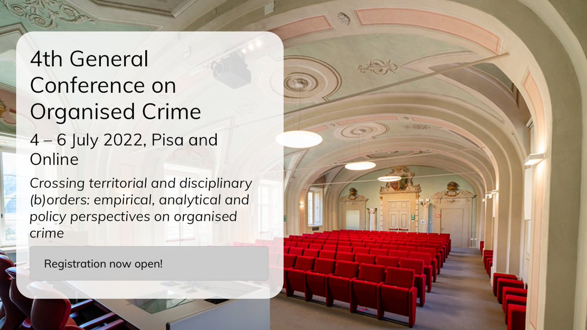 AdeleMoltedo's tweet photo. 📢 As the @ECPR_SGOC #4thGeneralConference on #OrganisedCrime approaches, have a look at the day-by-day programme, which is out now!
📌 Search by topic or contributor and create your itinerary here: https://t.co/T0WpzbxlYN. Pisa is waiting! #SGOC4 https://t.co/Bad7oP6wwi