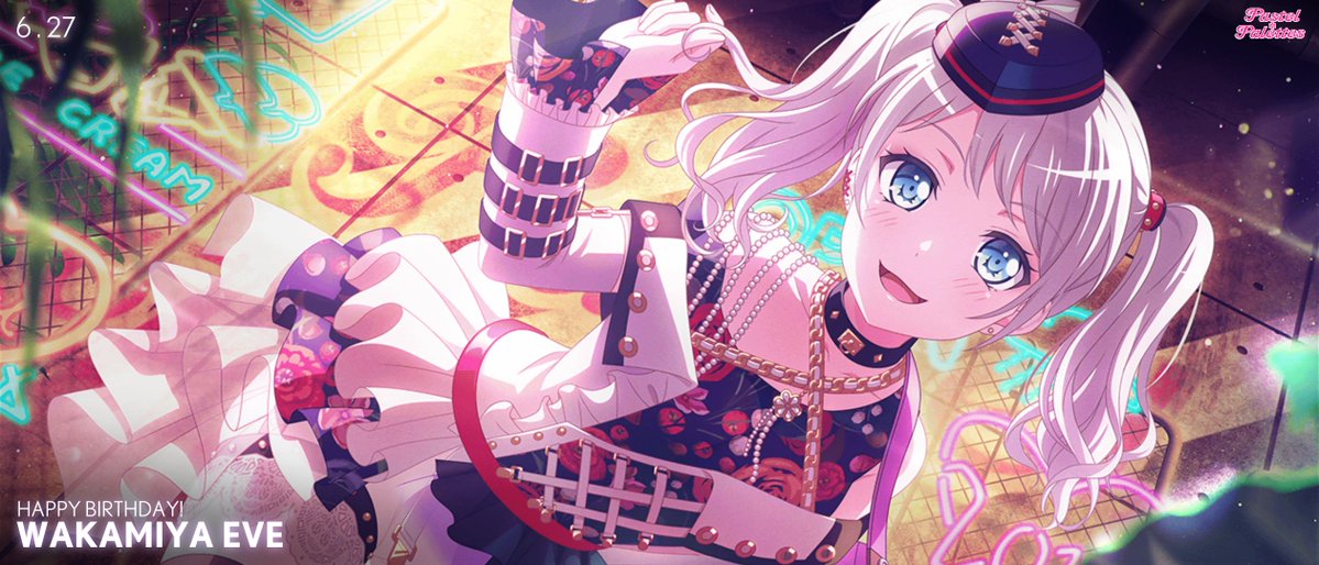 MitakeBlossom's tweet photo. Happy birthday, Eve!
Have a nice year encircled by blessings!

Enjoy the translation of her birthday!
#イヴ誕生日 #若宮イヴ誕生祭2022 #若宮イヴ生誕祭2022 #若宮イヴ #wakamiyaeve #evewakamiya #bandori #garupa

https://t.co/8fqwWU3bRL https://t.co/FQlmVYgobT