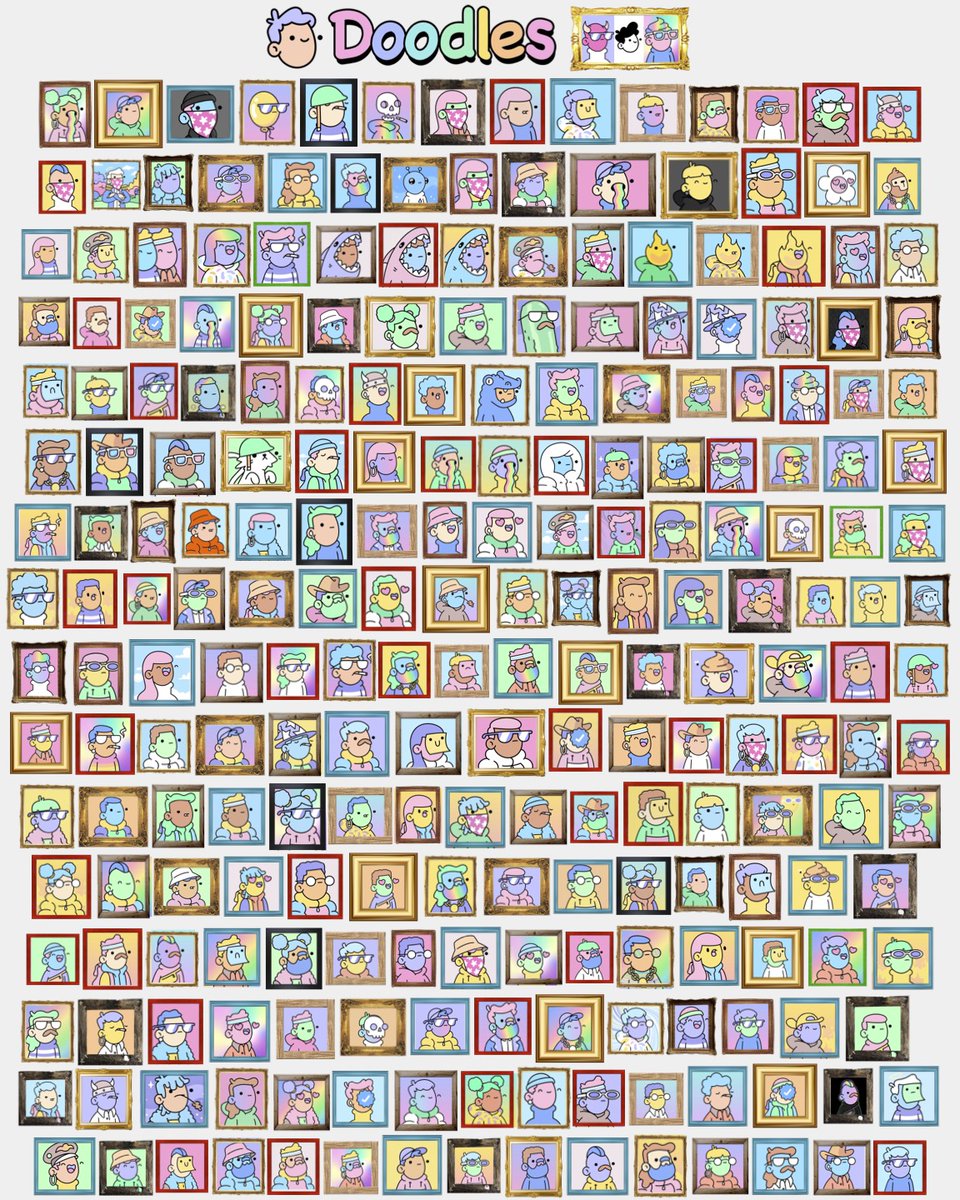 povertynachos's tweet photo. Doodles fine art V4 🎨🎨🎨

Add your @doodles in the comments to be included in the 5th and final version!

⬇️⬇️⬇️⬇️⬇️ https://t.co/3AGsJErfOV