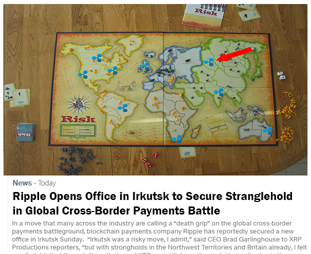 💥BREAKING EXCLUSIVE NEWS💥

<a href="/Ripple/">Ripple</a> opens new office in Irkutsk! 

😮😮😮😮😮

GAME OVER!!! 

#XRP #XRPtheStandard #RippleIrkutsk
