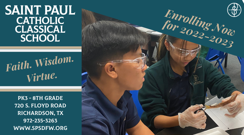 spsdfw's tweet photo. Now enrolling for 2022-2023! PK3-8th grade. 
Interested in a Catholic school education with a Classical curriculum? 
Space is limited in our PK4 and Kindergarten classes, so act fast if you are interested!
#spccs #faithwisdomvirtue #nowenrolling #catholicclassical #family https://t.co/LzcvwY2XRP