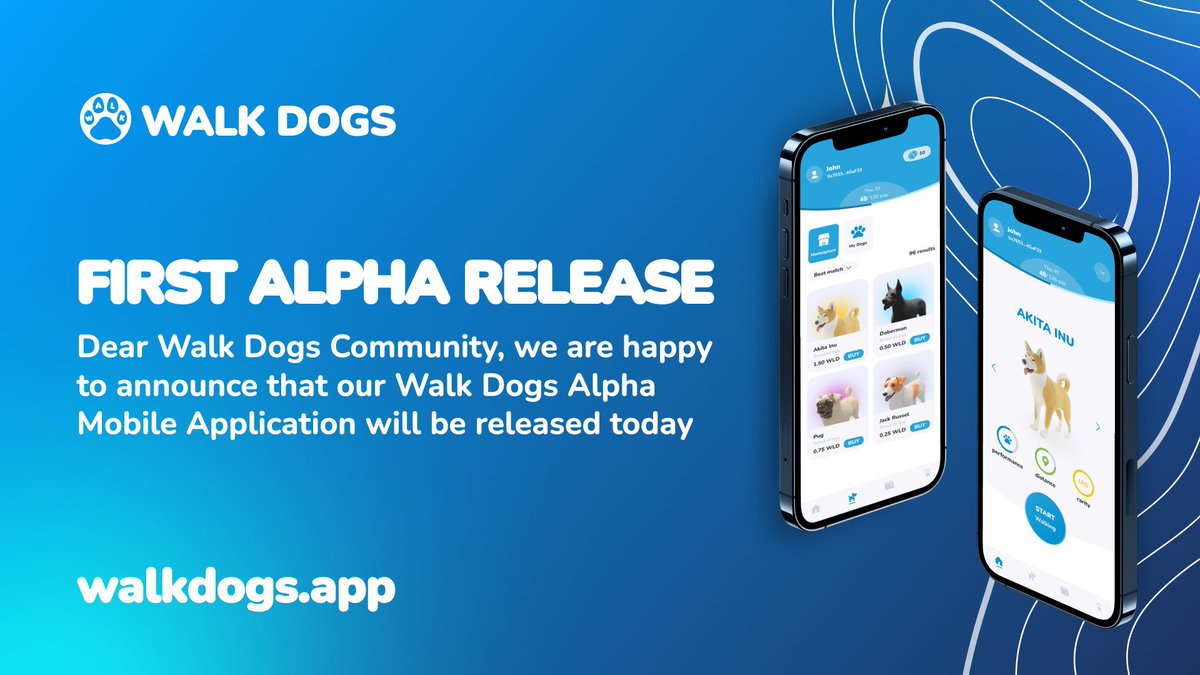 walkdogsapp's tweet photo. First Alpha Release

Dear Walk Dogs Community, we are happy to announce that our Walk Dogs Alpha Mobile Application will be released today!

Join Our Community

All Links https://t.co/FZJ7mMReyO https://t.co/AlwfIk5x4X