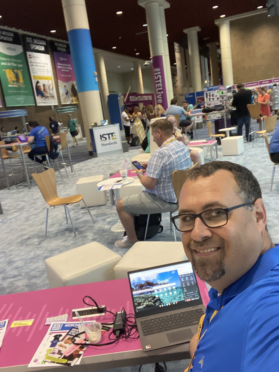 Topping off my #chromebook battery before my first #ISTELive session today.