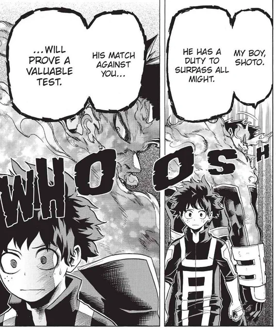 Endeavor wanted to use Deku to prove Shoto was stronger than AM, he didn't like Bakugo after he told him he was a jerk. Now he imagines a future where they both wait for his son  