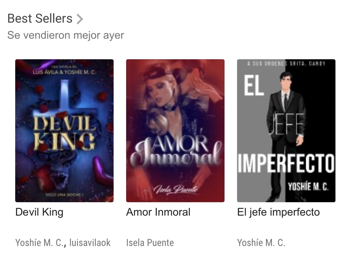 Gigi_939V's tweet photo. El Semental Argentino de exportación y la Diosa Azteca justos hasta en los Best Sellers de #Booknet
@LuisAvila595 & @CYossm juntos en un mismo libros, q Dios nos agarre confesados
#DevilKing
#ElJefeImperfecto https://t.co/skTupGBDHE