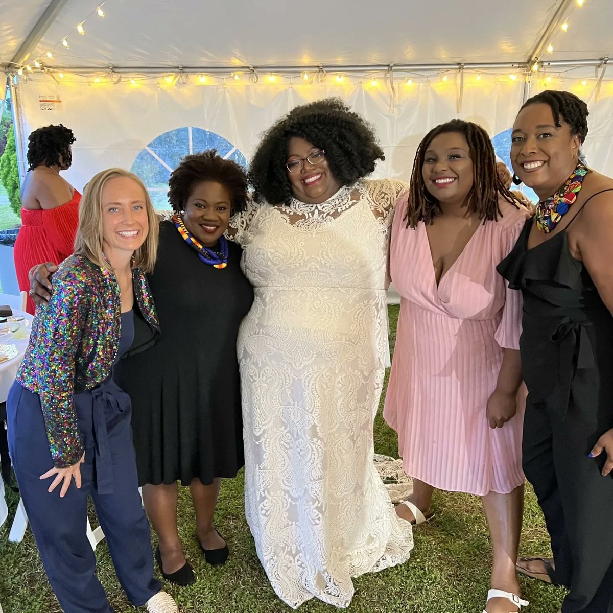 This is one of my fave pics from my wedding bc celebrating my queer love meant my queer minister boos came. The world/parts of the Church say that we shouldn’t exist as unapologetically Queer ministers yet here we are. Existing. Loving. Teaching. Preaching. Healing. Being.
#Pride