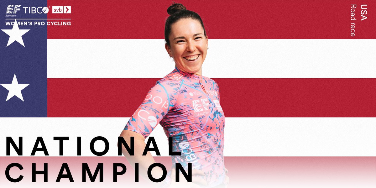 💥💥💥 From one teammate to the next, Emma Langley is your new US road race national champ! Congrats, Emma! 🇺🇸🥰