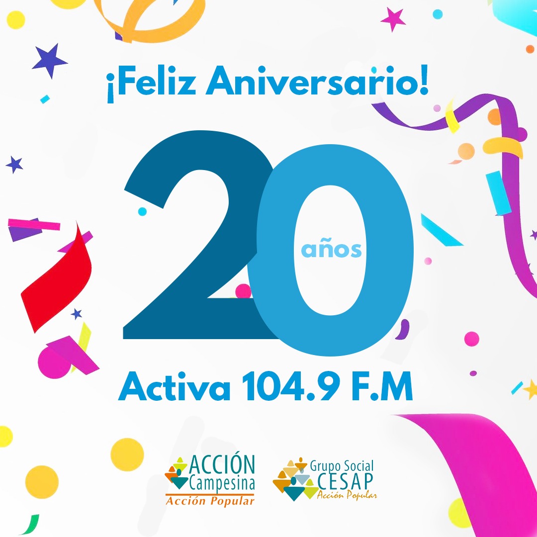 OritucoPropone's tweet photo. Desde @accioncampesina
y @gscesap queremos felicitar a @activa1049fm por sus 20 años brindando información y entretenimiento a todo el municipio José Tadeo Monagas
¡Feliz Aniversario y que sean muchos más! 🎂🎉
#AltagraciadeOrituco
#JoseTadeoMonagas
#Guarico #ActivaFM https://t.co/Xfx4hfBFhR