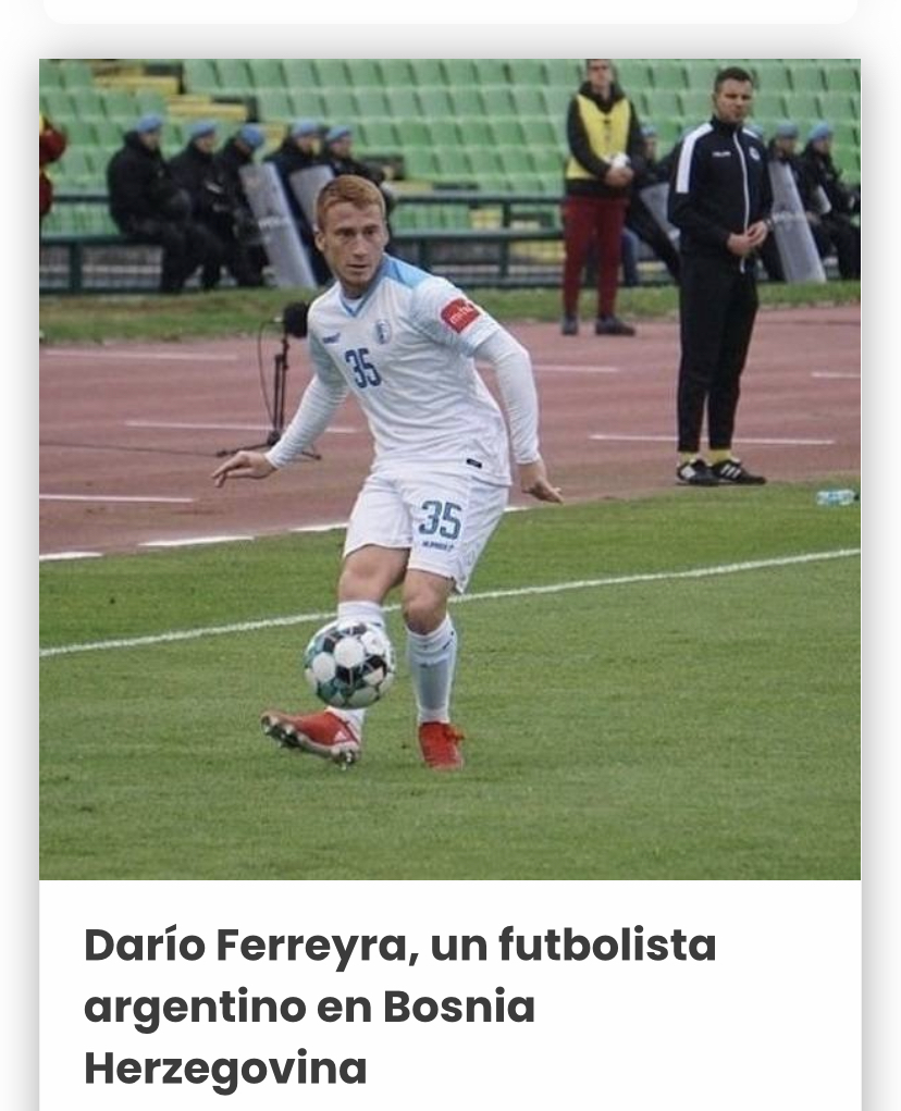 ElCafeDiarioOK's tweet photo. #DeportesECD por @guilletaglia ⚽️ El destino hizo que el profesionalismo en el fútbol, para el marcador lateral derecho Darío Ferreyra, nacido en la provincia de #BuenosAires, llegara en la lejana Bosnia y Herzegovina⚽️ @TuzlaCityFC @VelezMostarArg https://t.co/mOpaq98A4w https://t.co/bdBj2dRSkL