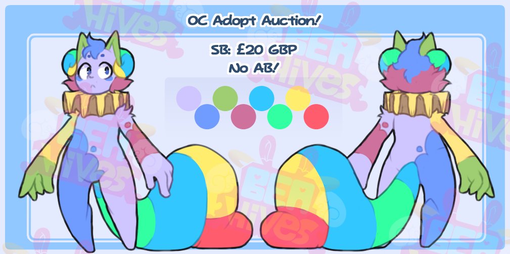 Lagowings's tweet photo. 🤡✨Adopt Auction time!!✨🎪

This is my first time doing one of these, so I'm genuinely super excited! I had so much fun working on this silly little design :o)
(RTs are super appreciated!)

For Rules/info and Bids check the replies! https://t.co/uwiVivgxno