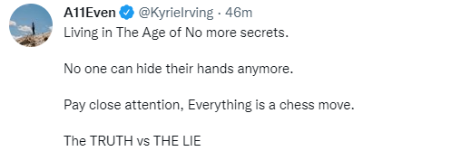 ClutchPoints's tweet photo. Kyrie Irving tweeted these cryptic messages this morning 👀 https://t.co/HBjCW5vn81