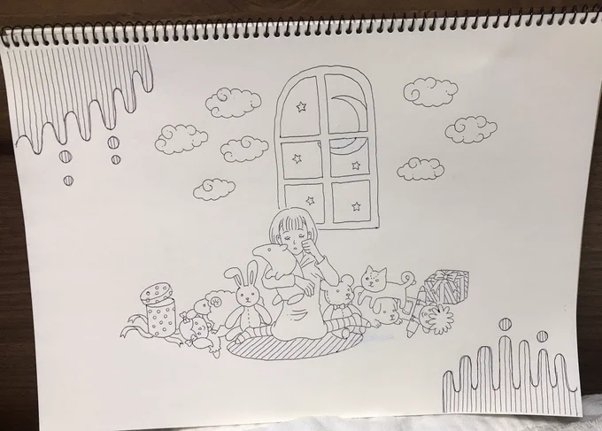 結局眠れなくて落書きしてた〜 