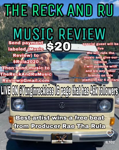 Tune into my IG live tonight for music reviews with my producer <a href="/IIIAmRula/">Rae Tha Rula</a>
