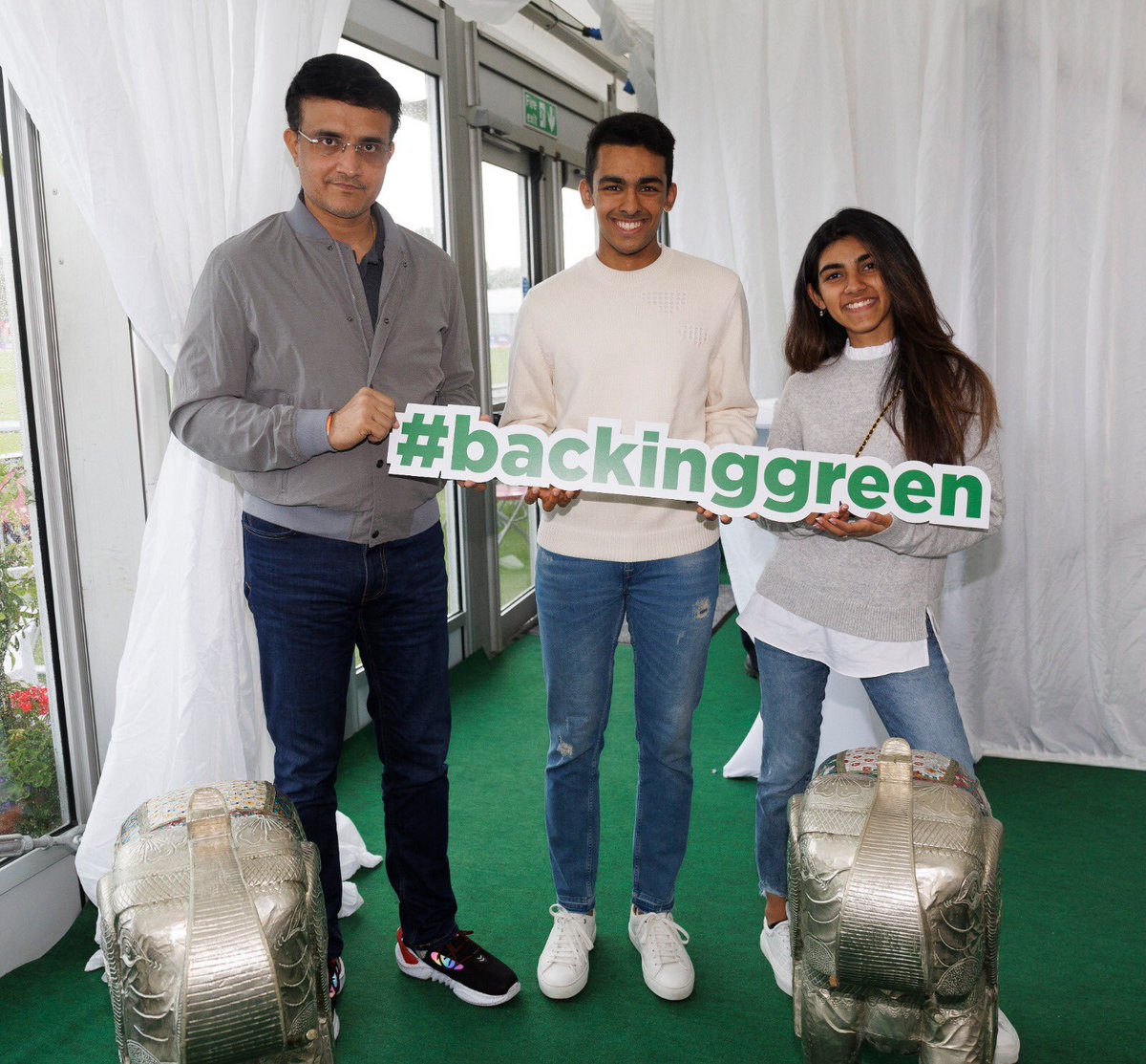cricketireland's tweet photo. 👋: NAMASTE 🙏 

We welcome current @BCCI President and legendary Indian international Sourav Ganguly to @MalahideCC today. We hope you enjoy your visit to Ireland.

#BackingGreen ☘️🏏🇮🇳 https://t.co/fvxRLTUJWL