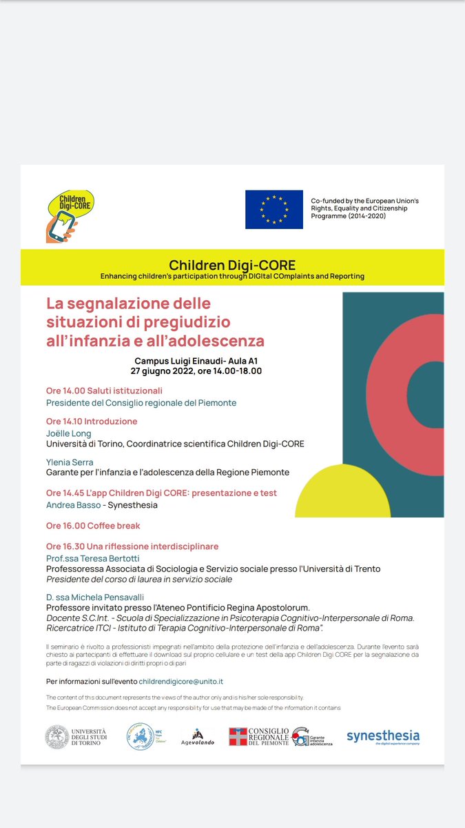 DigiCoreProject's tweet photo. Domani al Campus Einaudi #childrendigicore #childrenapp @crpiemonte @Agevolando1 @infouncrc https://t.co/i1LAp15acu