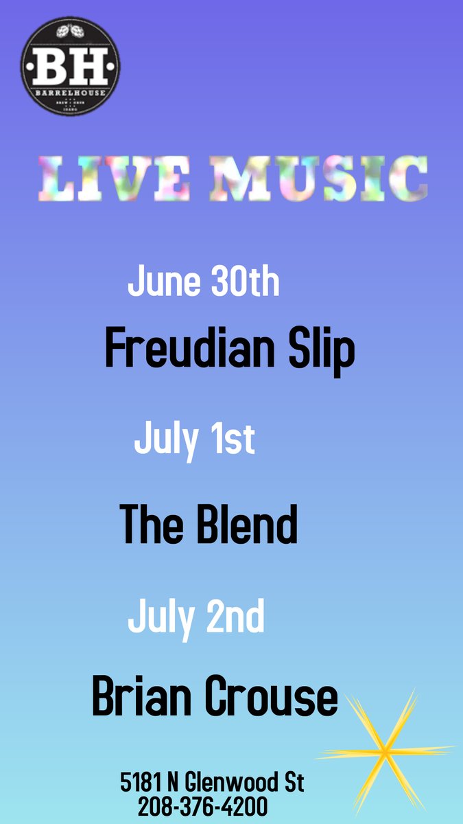 BarrelHouse5181's tweet photo. Join us for live music every weekend at Barrelhouse! Here is the lineup for this week.. https://t.co/Ec4IjFmHoL