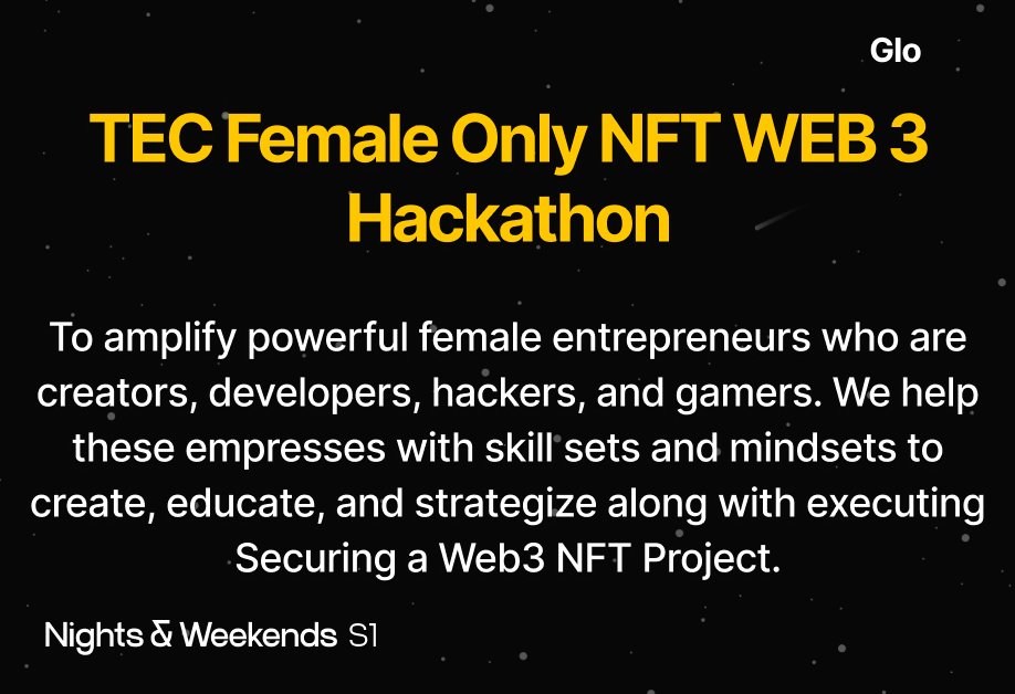 TrillionaireTEC's tweet image. @_buildspace TEC TrillionaireEmpressClub @TrillionaireTEC 
600 Female only Hackathon in NYC. Will you come =] #TEC #hackathon #femalecoder #nft #art #developers #hackers #gamers #trillionaireempressclub