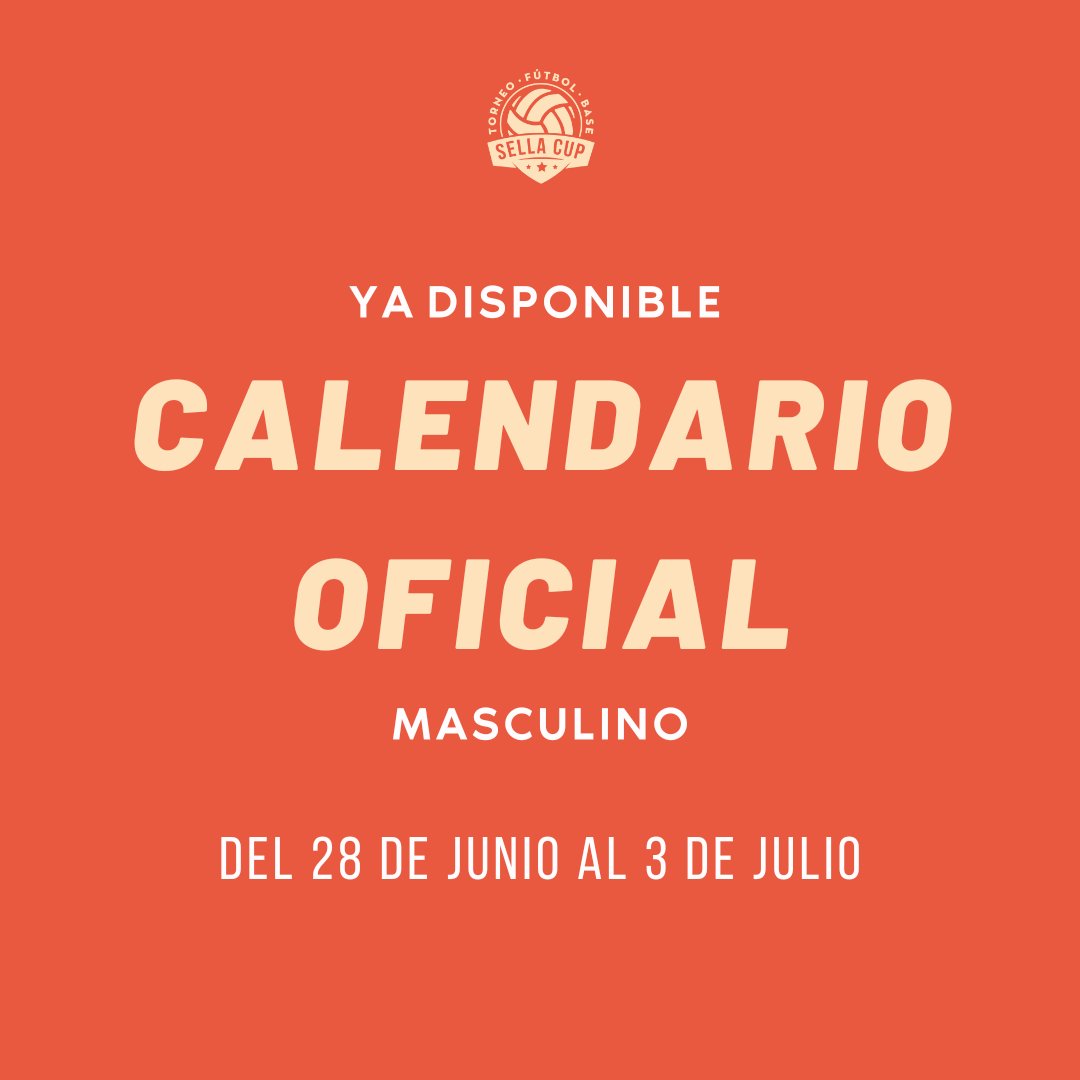 🆕 ¡Ya disponible el 𝗖𝗔𝗟𝗘𝗡𝗗𝗔𝗥𝗜𝗢 𝗢𝗙𝗜𝗖𝗜𝗔𝗟 𝗦𝗘𝗟𝗟𝗔 𝗖𝗨𝗣 𝗠𝗔𝗦𝗖𝗨𝗟𝗜𝗡𝗔 𝟮𝟬𝟮𝟮! ⚽️
Entra en nuestra web y echa un vistazo a la categoría que quieras 😉
👉 sellacup.com/calendario-ofi…